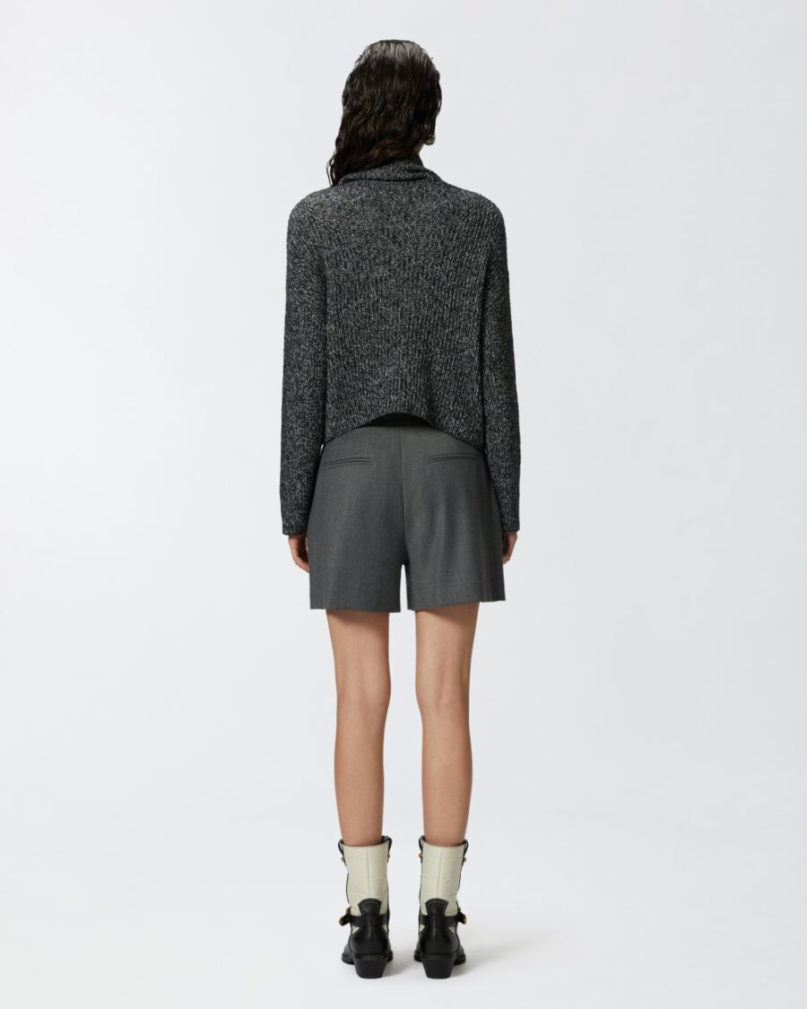 Maglione asimmetrico a coste multicolor - immagine 5