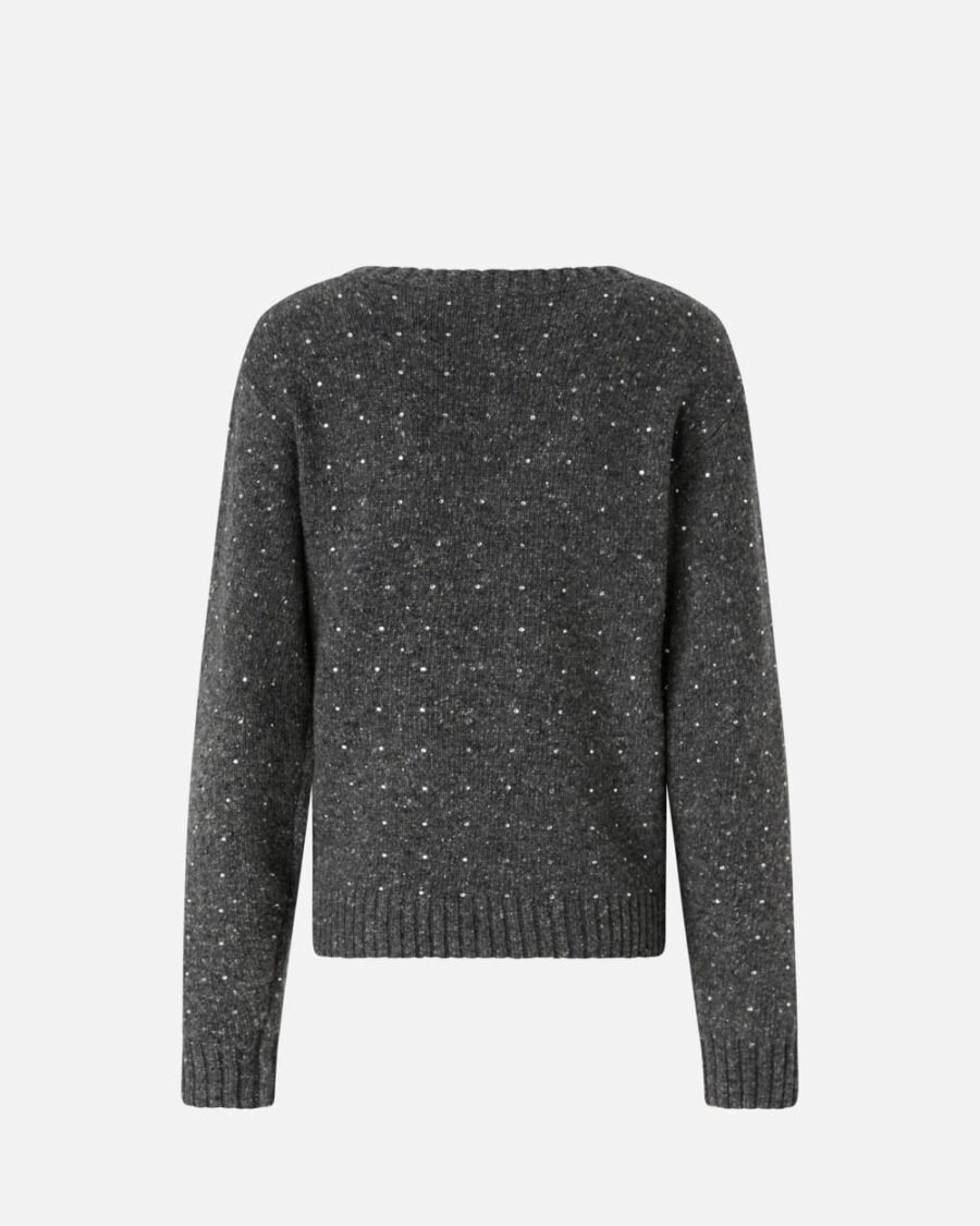 Maglione misto alpaca con strass - immagine 2
