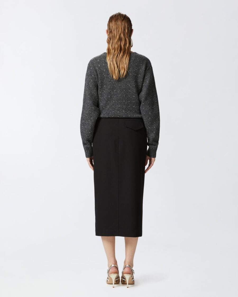 Maglione misto alpaca con strass - immagine 5