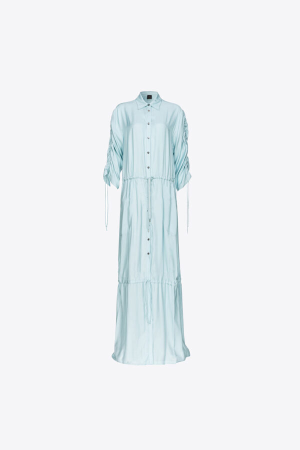 Maxi chemisier in twill di viscosa azz.bruma grigio