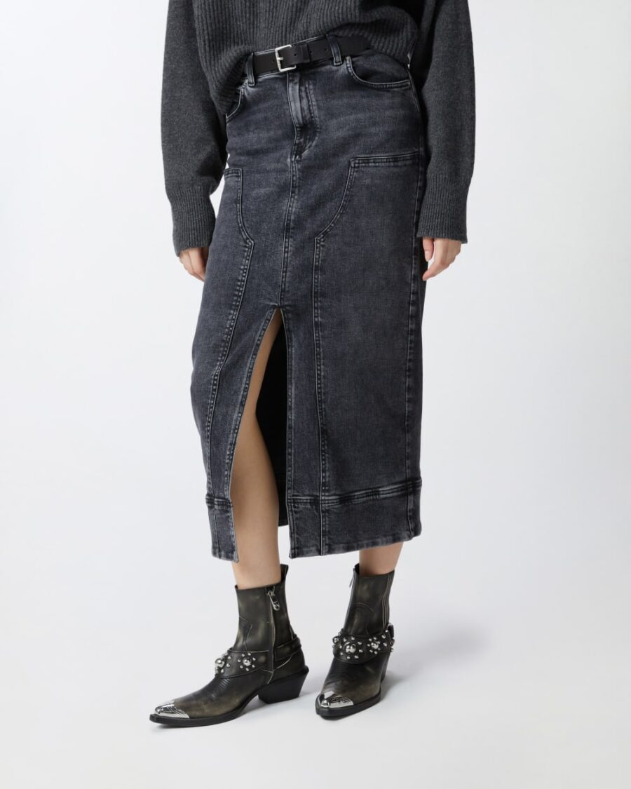 Maxi gonna denim dark grey - immagine 4