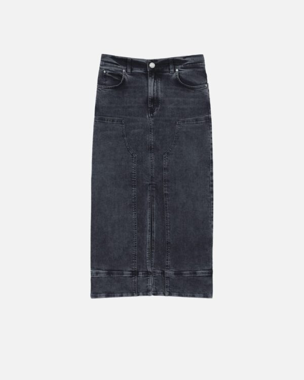Maxi gonna denim dark grey lavaggio vintage grigio scuro