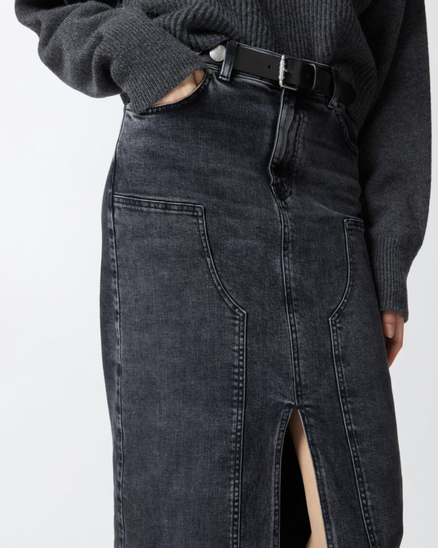 Maxi gonna denim dark grey - immagine 5