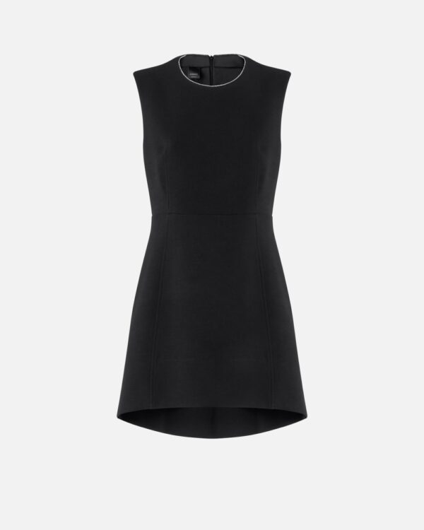 Mini dress with bare back and rhinestones nero limousine