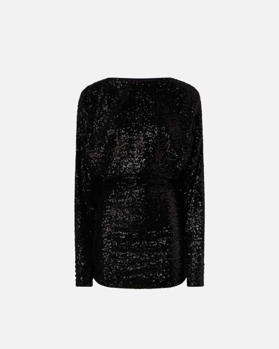 Mini abito elegante con paillettes nero limousine