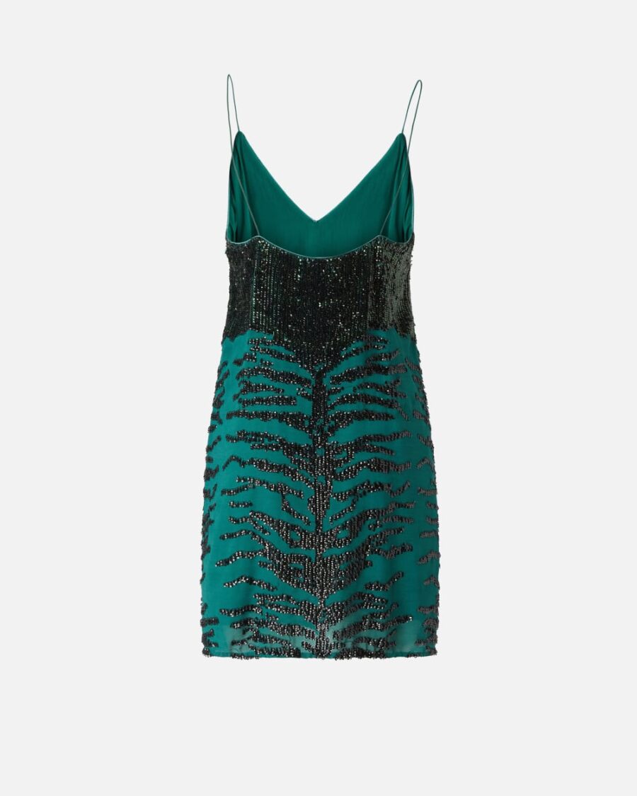 Mini dress with zebra sequin embroidery - Image 2