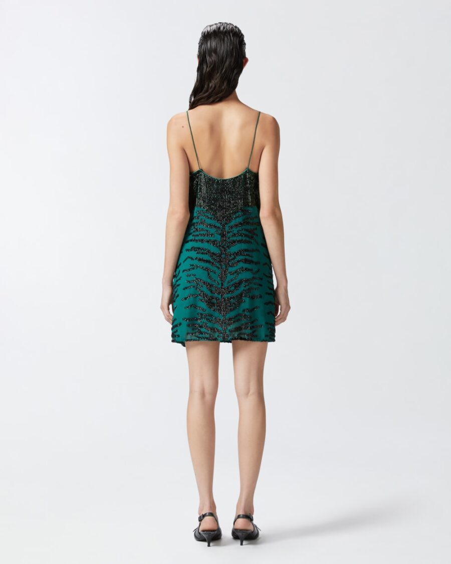 Mini dress with zebra sequin embroidery - Image 5
