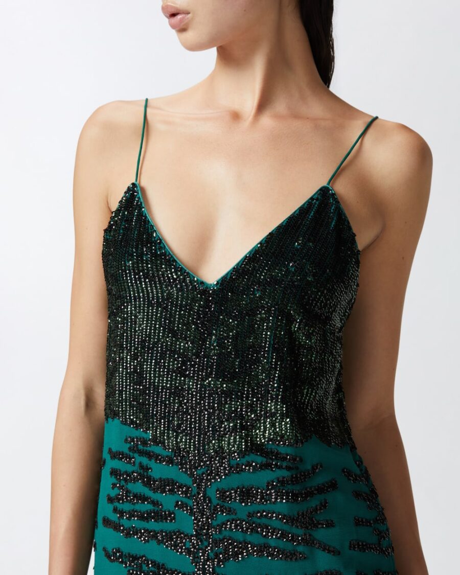 Mini dress with zebra sequin embroidery - Image 6