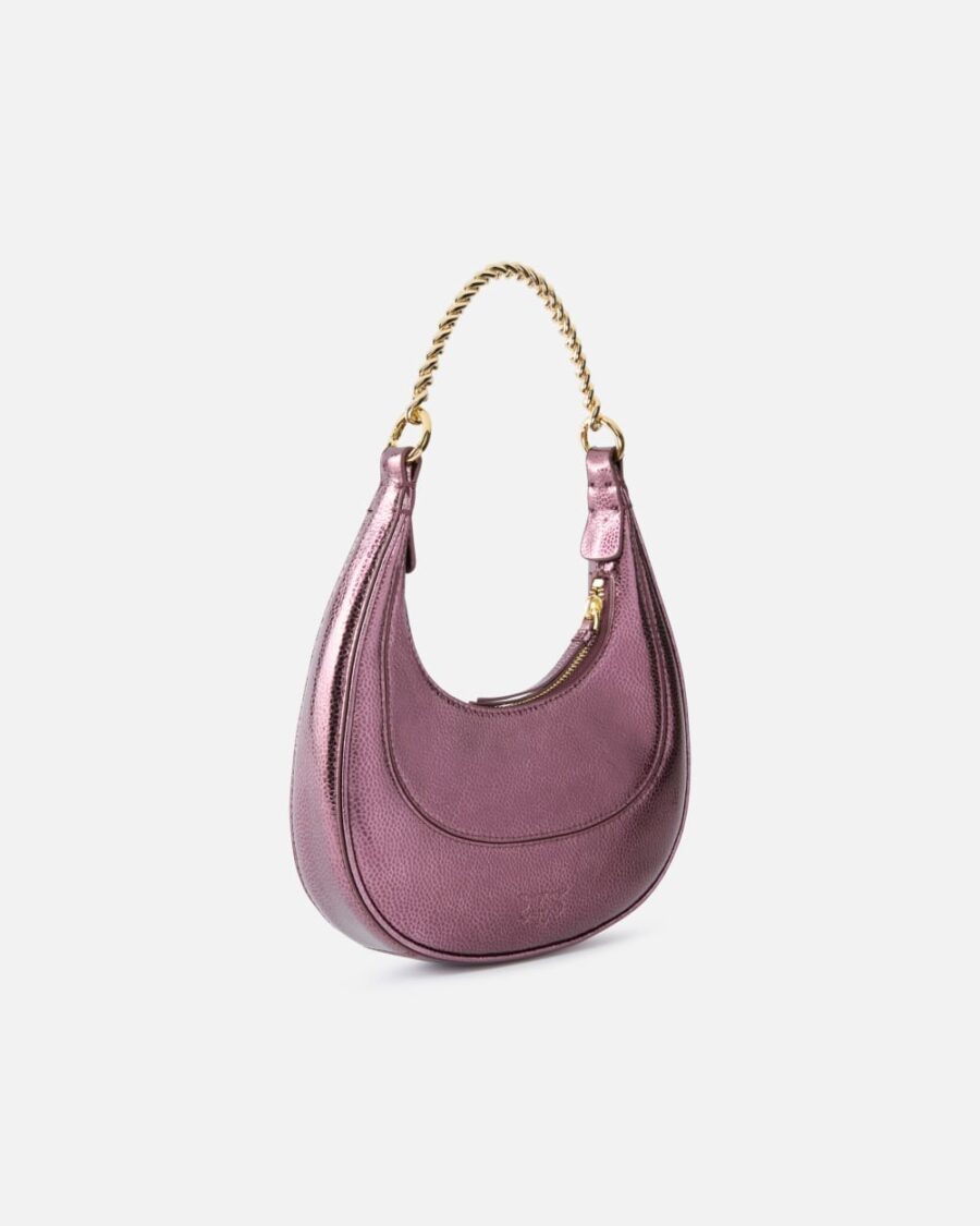Mini Brioche Bag handbag in metallic leather - Image 2