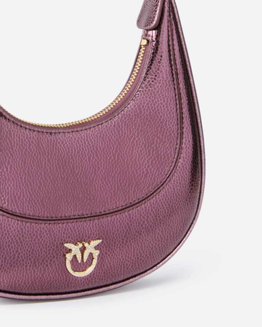 Mini Brioche Bag handbag in metallic leather - Image 3