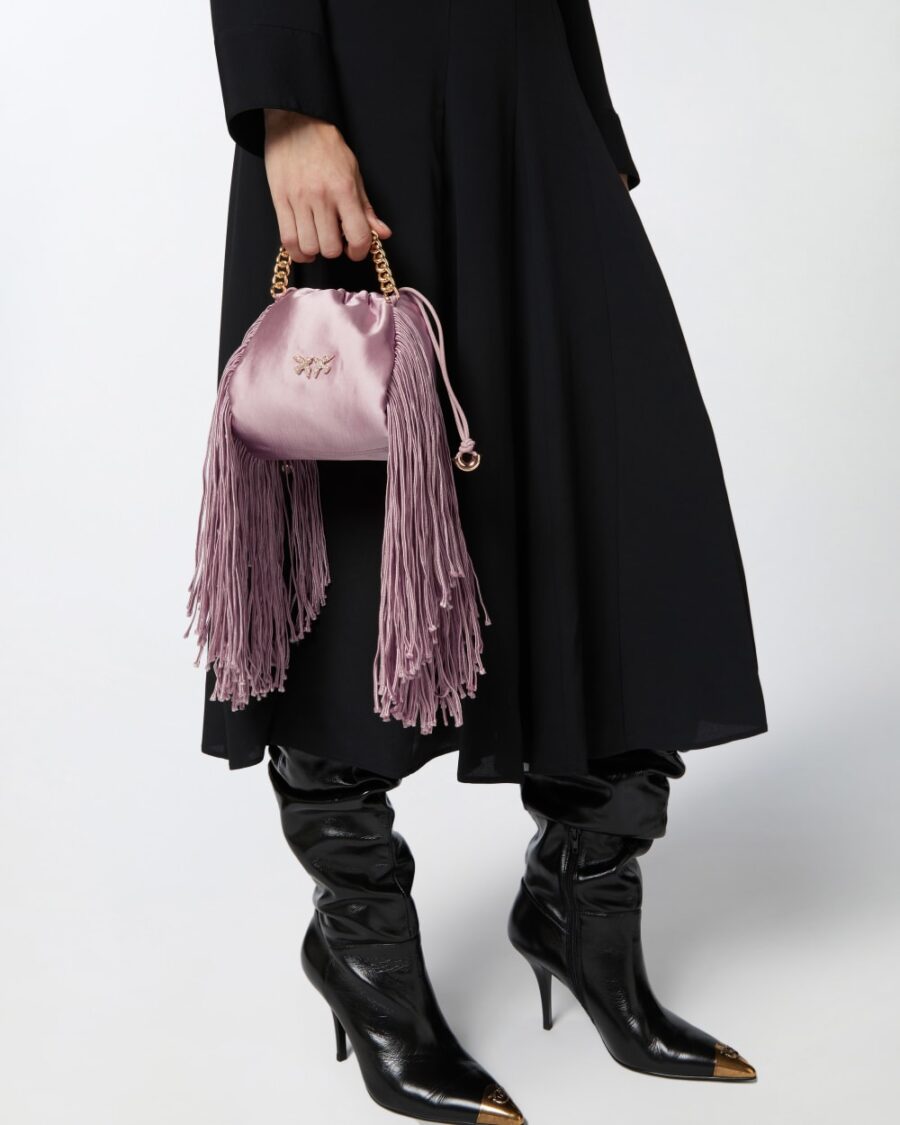 Satin mini clutch with fringing - Image 6