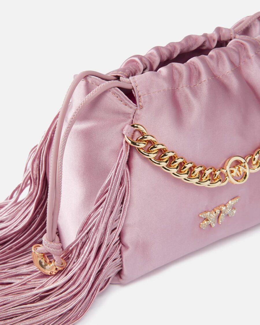 Satin mini clutch with fringing - Image 3