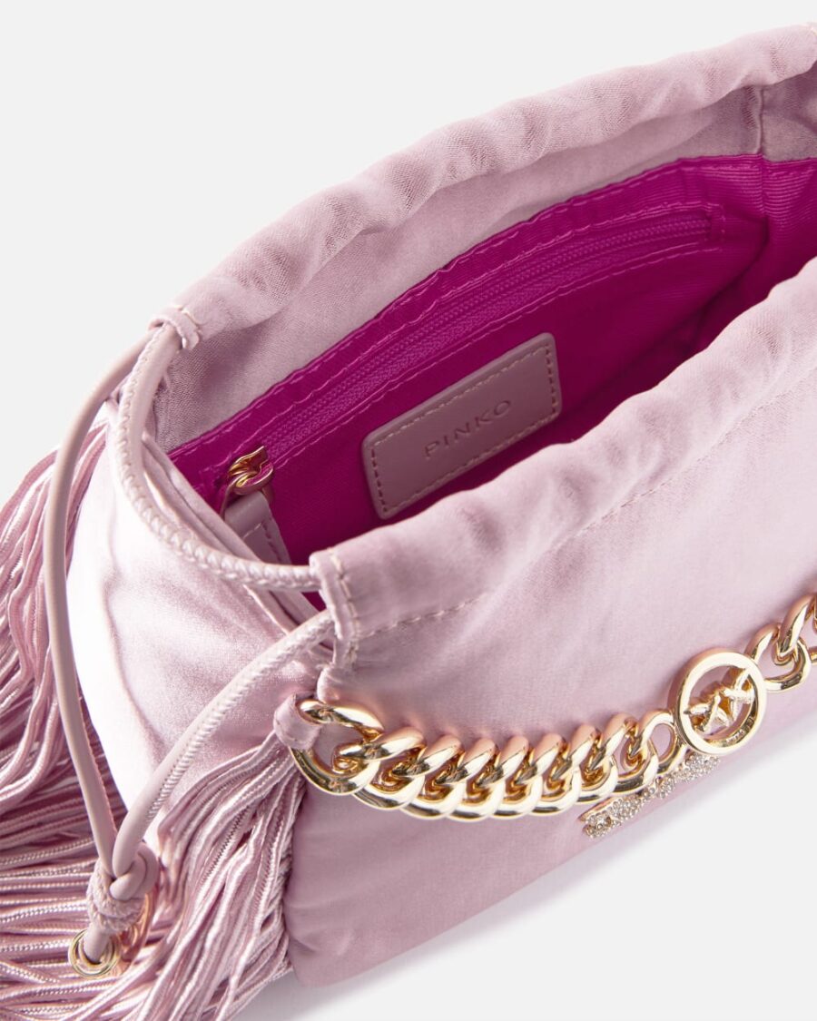 Satin mini clutch with fringing - Image 4