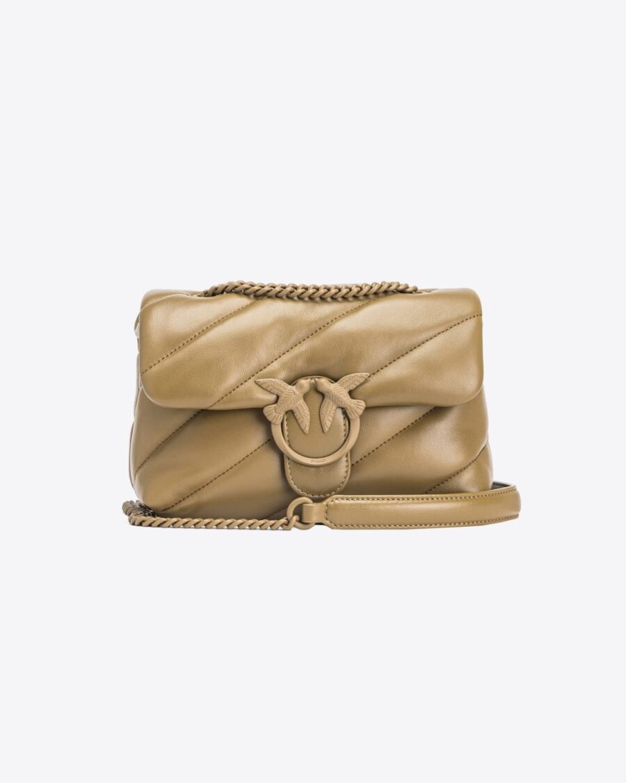 Mini Love Bag Puff in nappa color block piantagione e block color