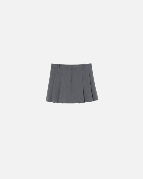 Pleated mini skirt with pockets grigio excalibur