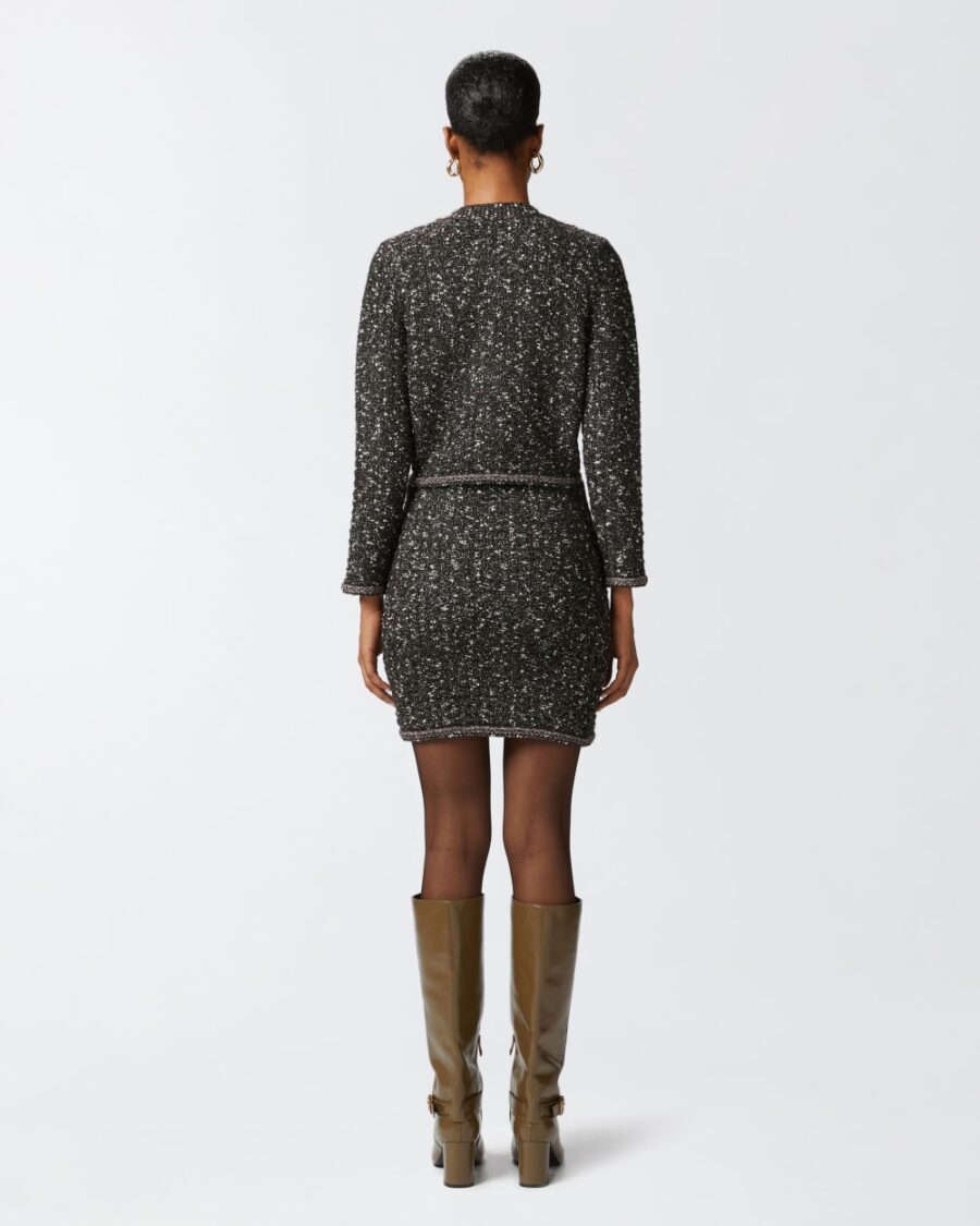 Minigonna in maglia bouclè con paillettes - immagine 5