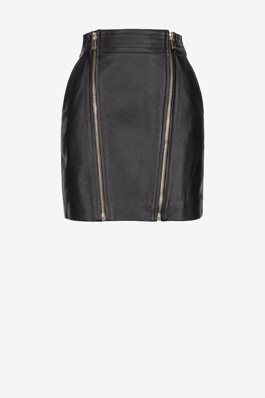 Minigonna in nappa con zip nero limousine