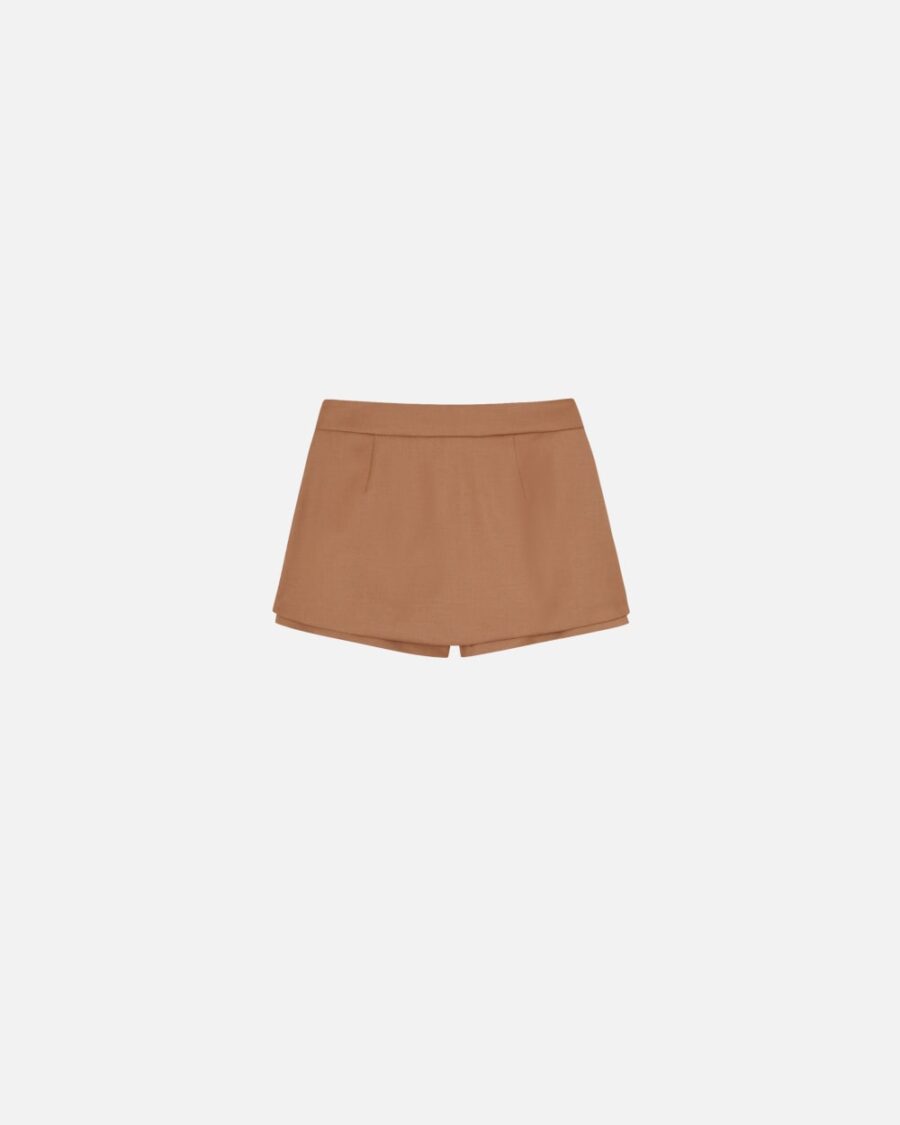 Pantaloncini effetto minigonna in flanella - immagine 2