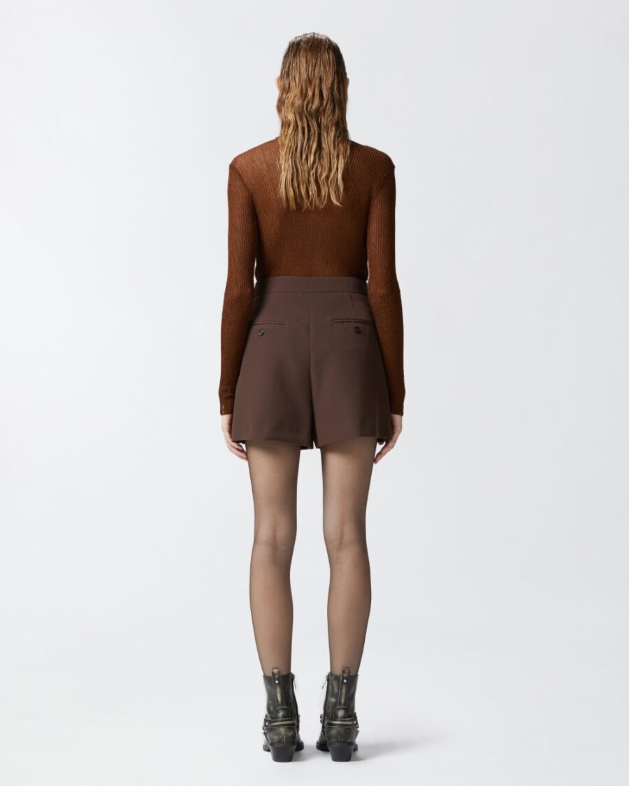 Pantaloncini shorts eleganti in tessuto tecnico - immagine 5
