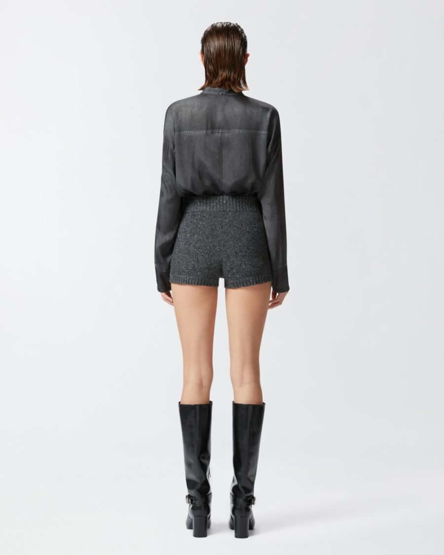 Pantaloncini shorts in maglia con strass - immagine 5