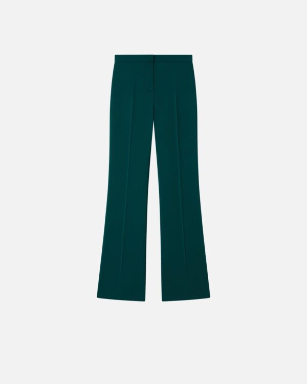 High-waist trousers in technical cady verde bottiglia scuro