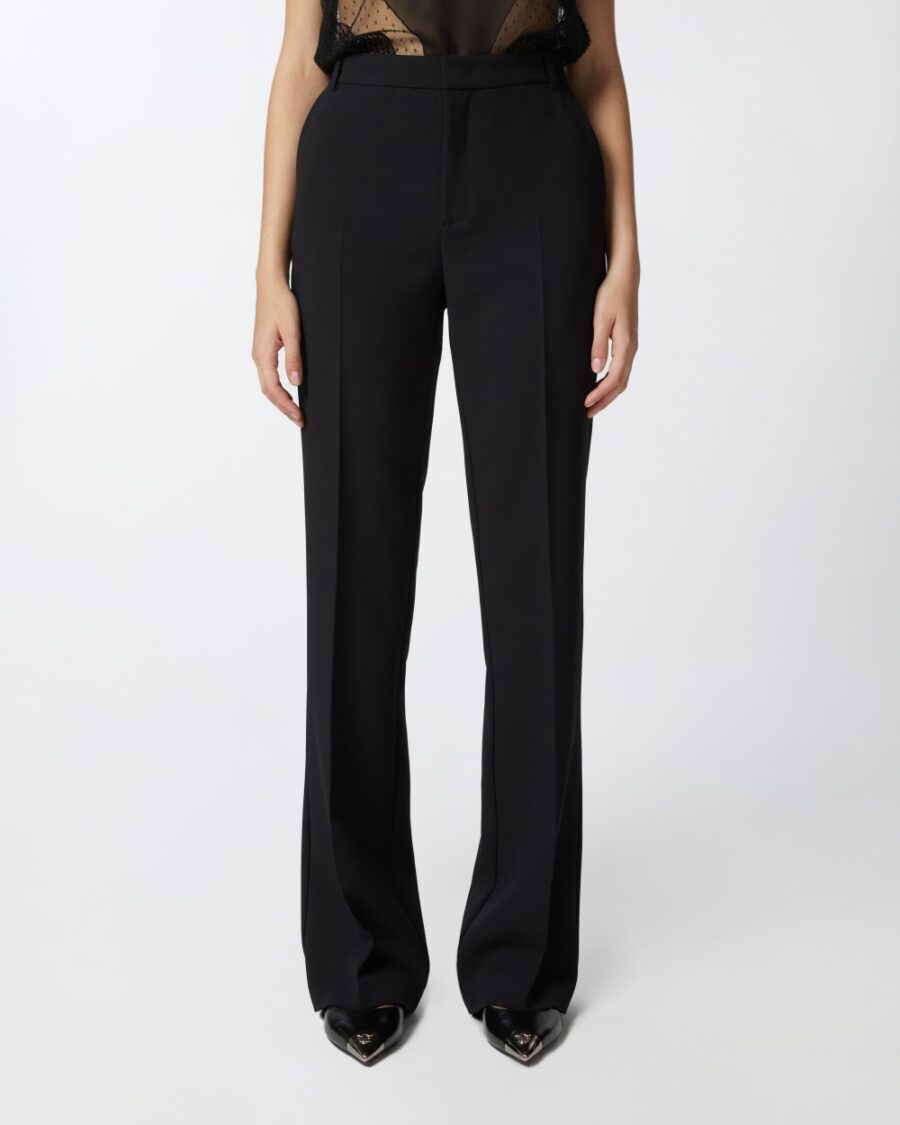High-waisted, slightly flared trousers - Image 4