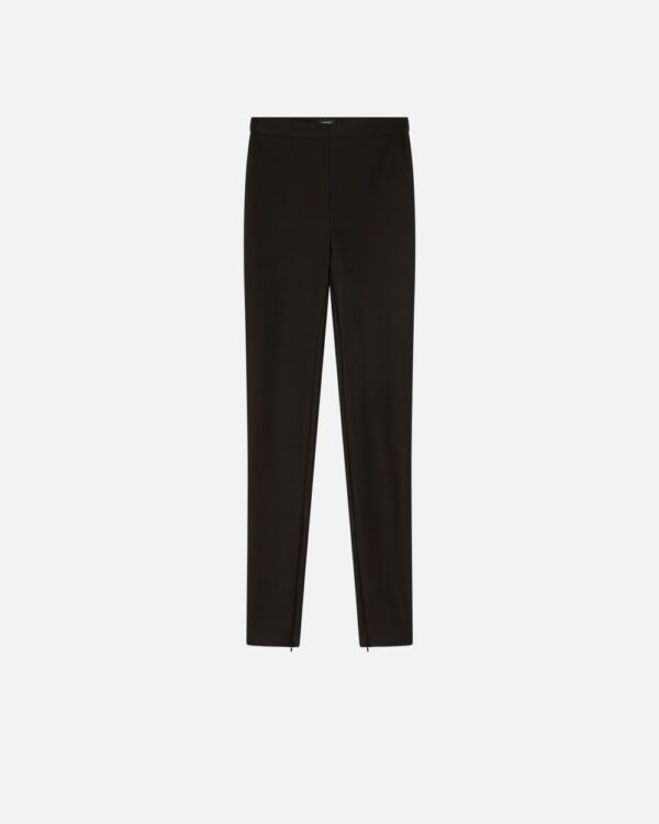 Pantaloni aderenti stretch con zip a fondo gamba nero limousine