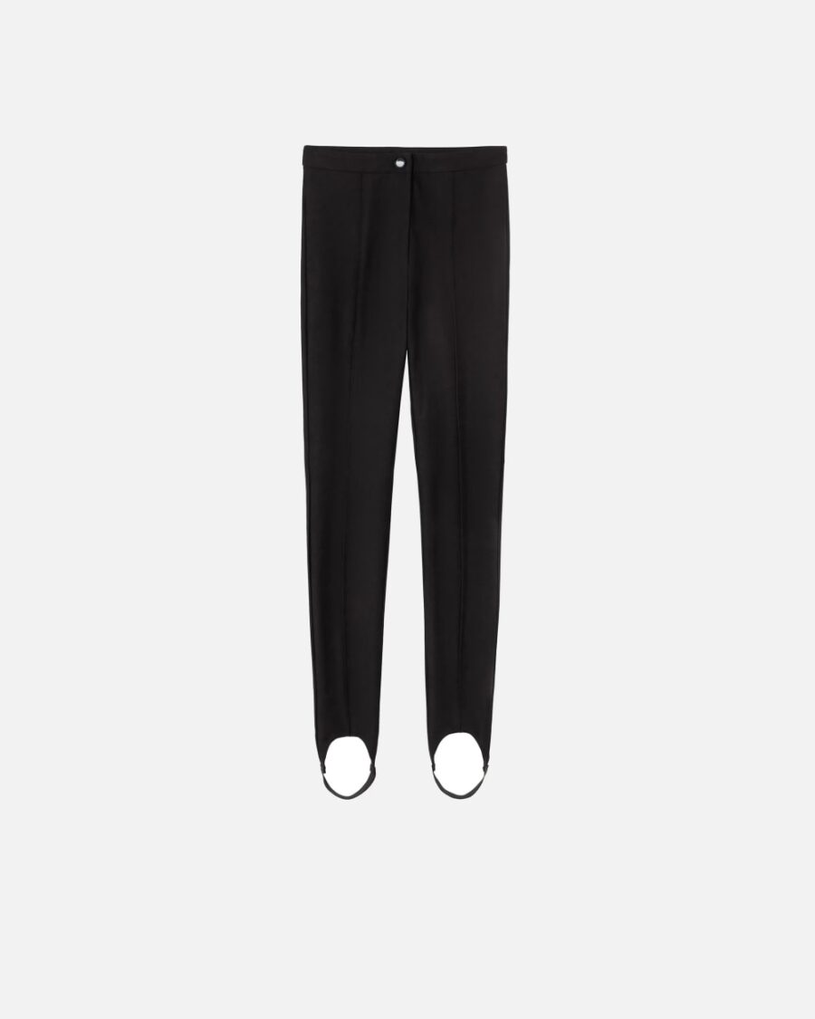 Slim-fitting technical trousers with stirrups nero limousine