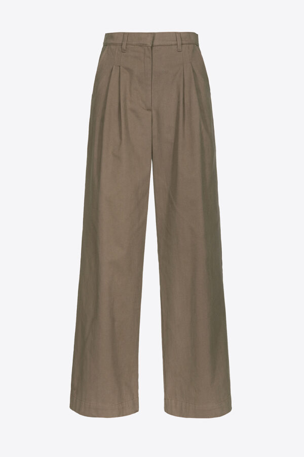 Pantaloni ampi in cotone terra scuro