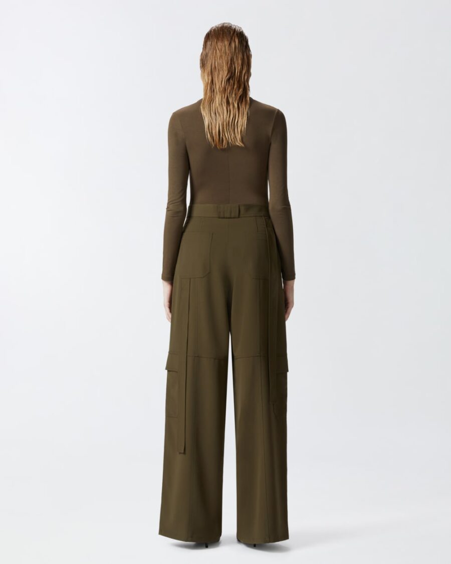 Flowing wide-leg cargo trousers - Image 5