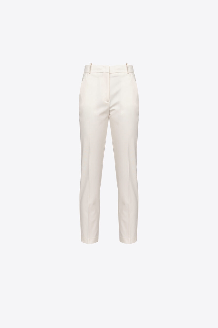 Pantaloni cigarette-fit punto stoffa  rosa fumo bianco