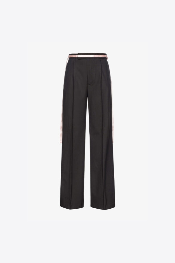 Pantaloni con nastrino Reimagine PINKO by Patrick McDowell nero e rosa