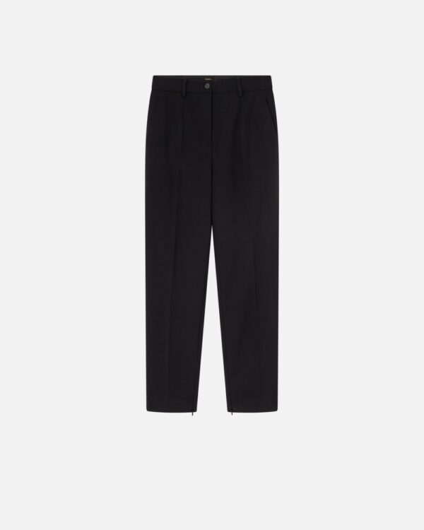 Pantaloni eleganti a sigaretta con spacchi nero limousine