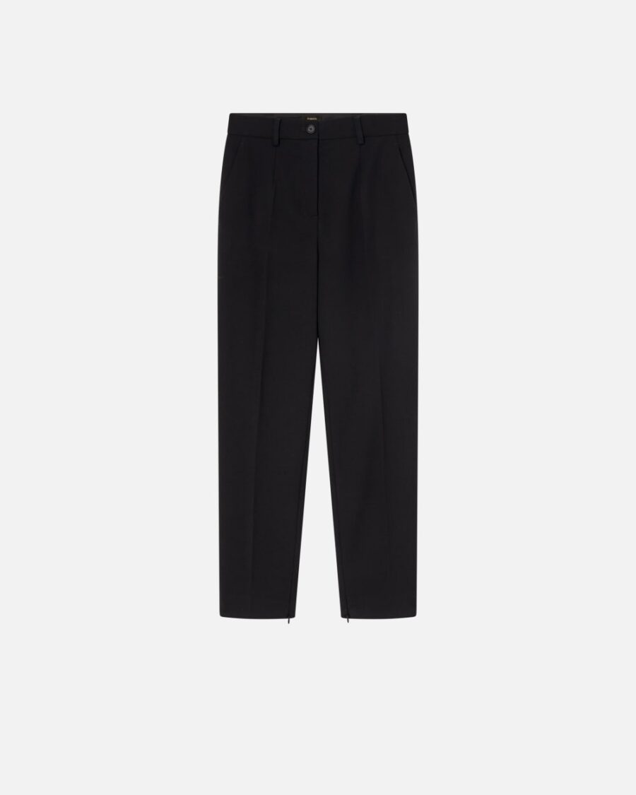 Elegant cigarette trousers with slits nero limousine