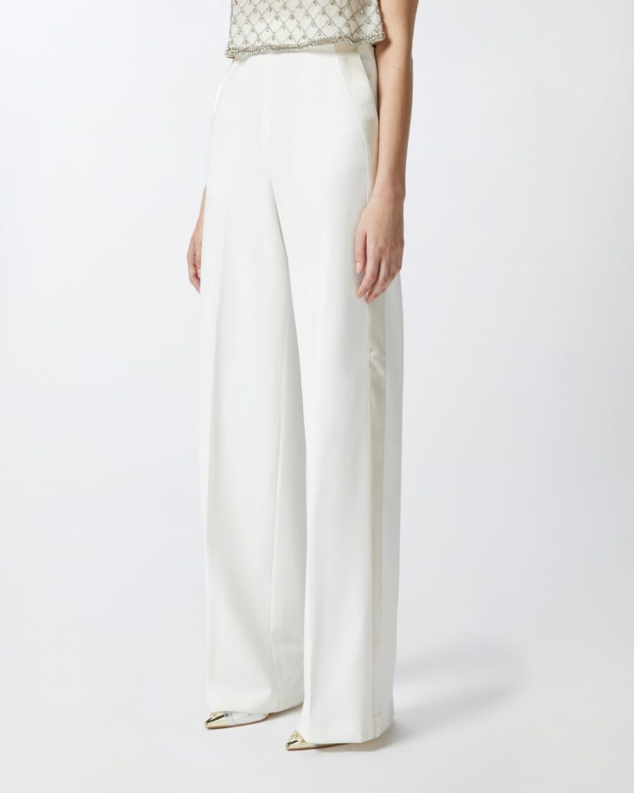 Elegant trousers with shiny side band - Image 4