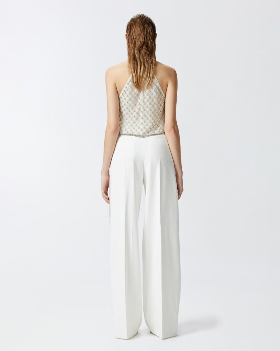 Elegant trousers with shiny side band - Image 5