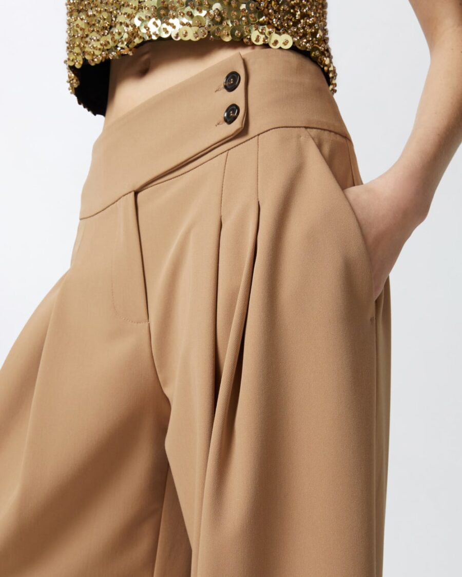 Pantaloni eleganti wide-leg con pinces - immagine 6