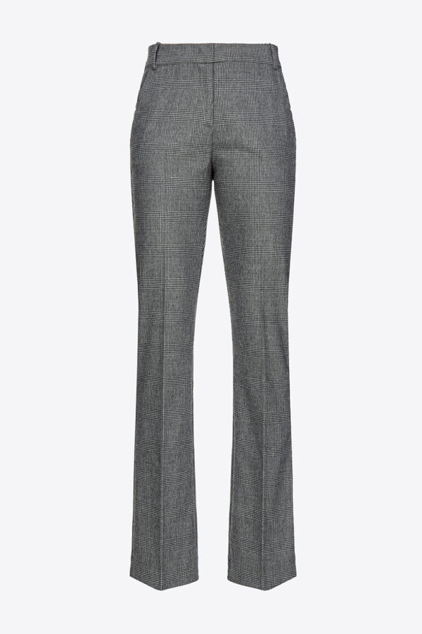 Pantaloni flanella Principe di Galles grigio e nero
