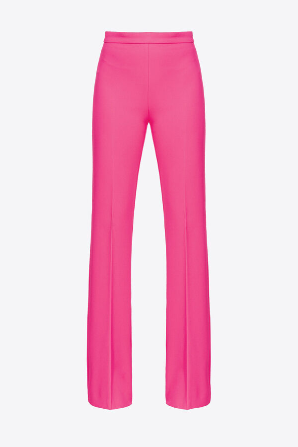 Pantaloni flared in crêpe barbabietola ch