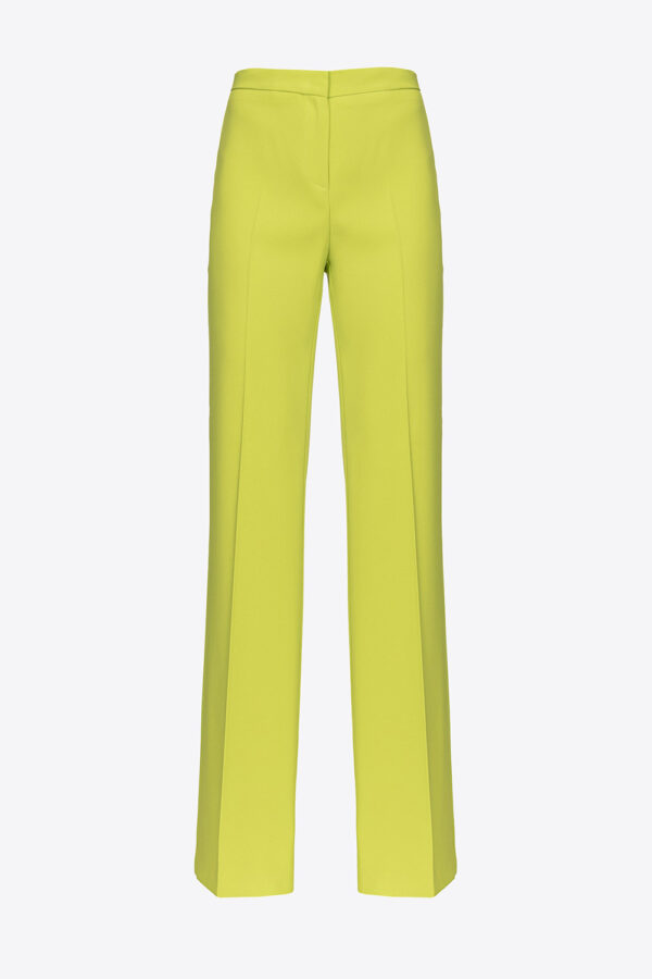 Pantaloni flared stretch giallo  lime