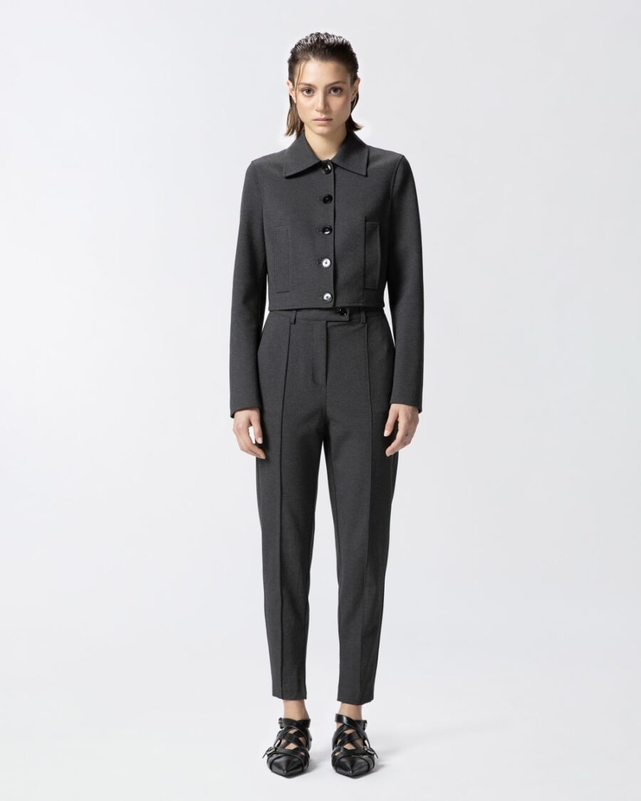 Pantaloni in Punto Stoffa grigio  e  corvo