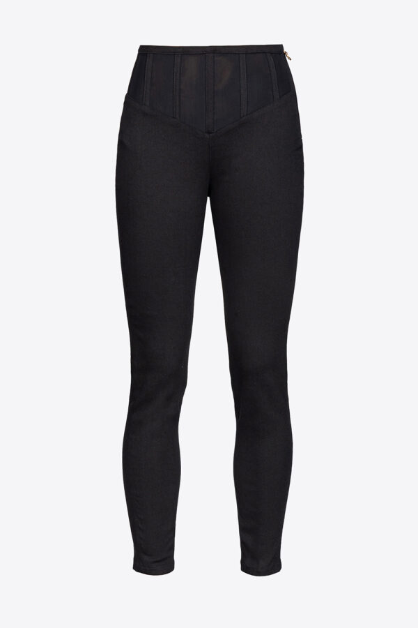 Pantaloni jeggings bustier nero limousine