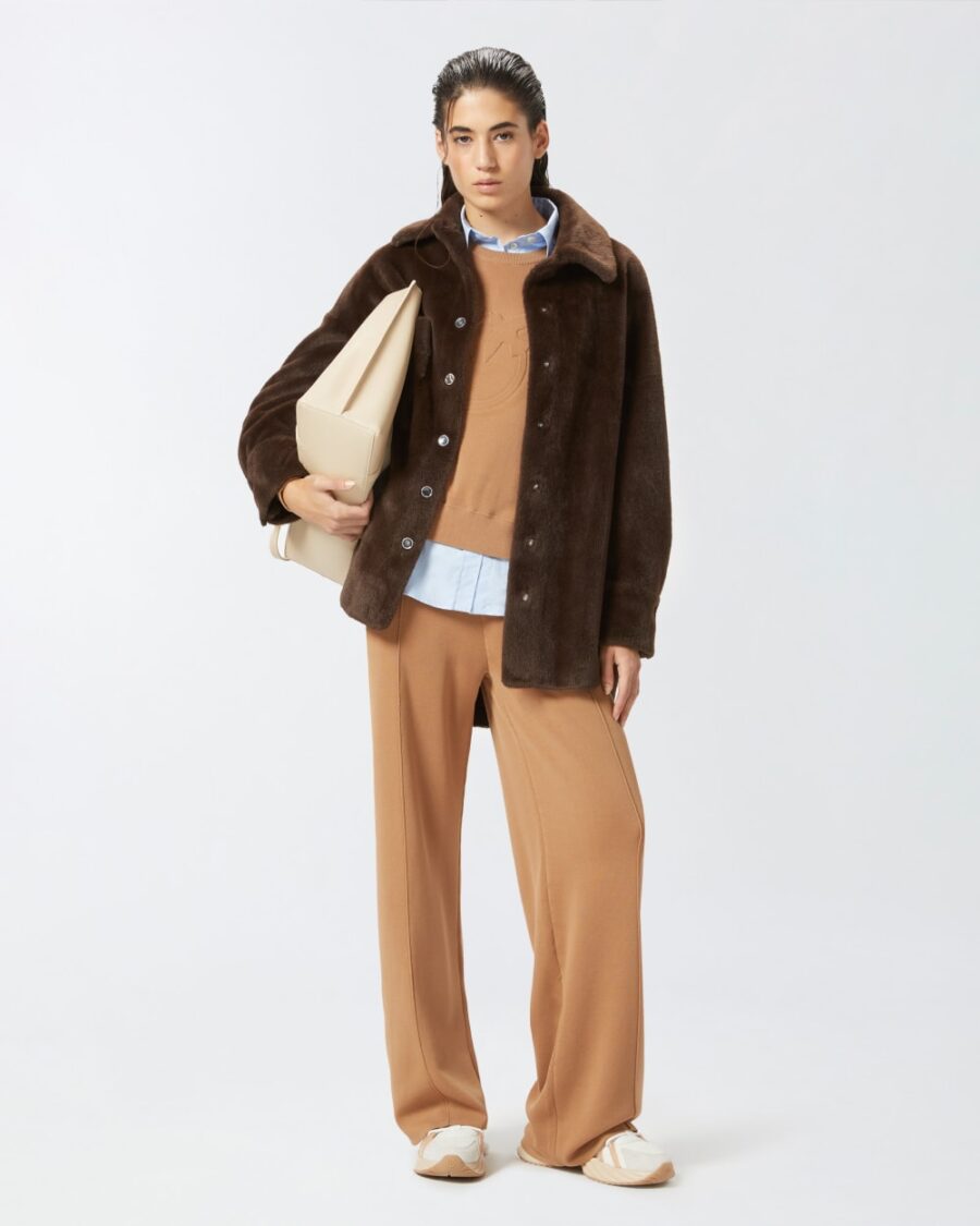 Pantaloni joggers in felpa con logo scoiattolo chiaro
