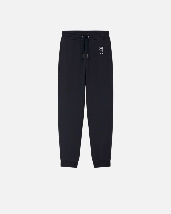 Pantaloni joggers sportivi con patch logato blu marino cupo