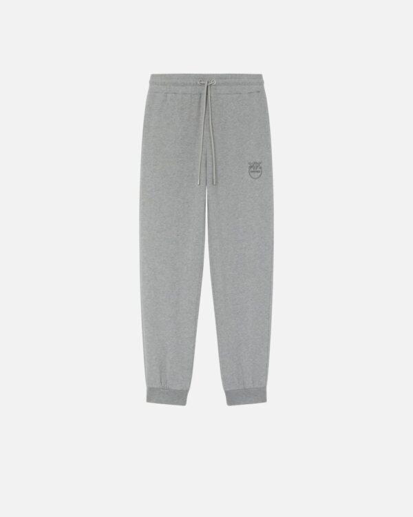 Pantaloni joggers sportivi con ricamo Love Birds grigio pioggerella
