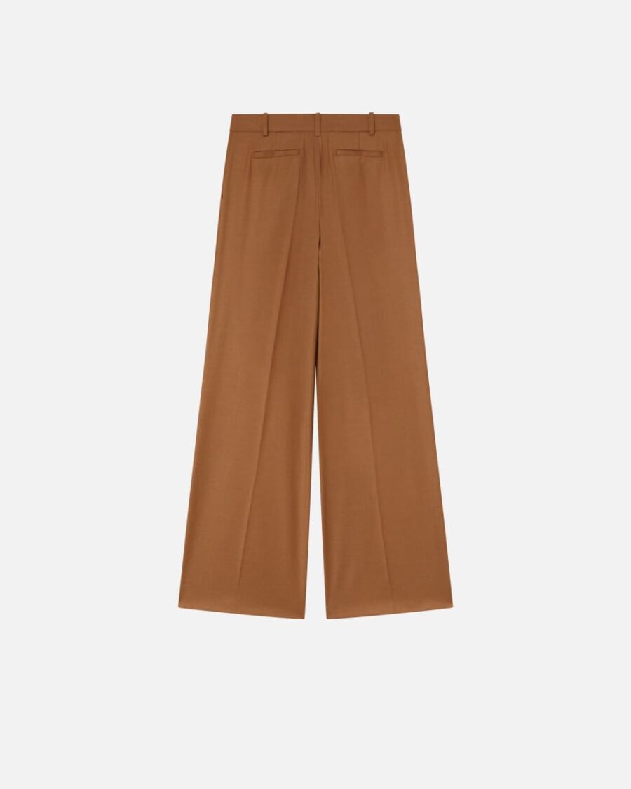 Pantaloni palazzo in flanella lana stretch - immagine 2