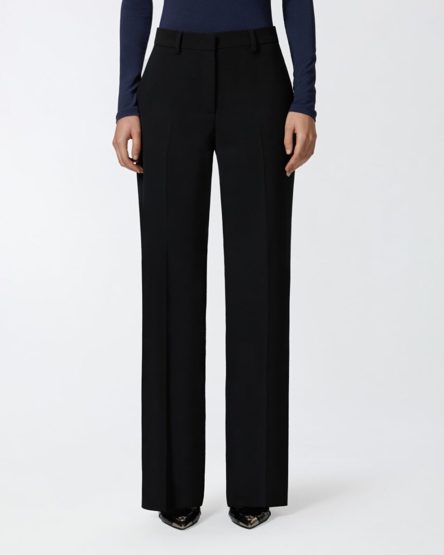 Tailored wide-leg twill trousers - Image 4