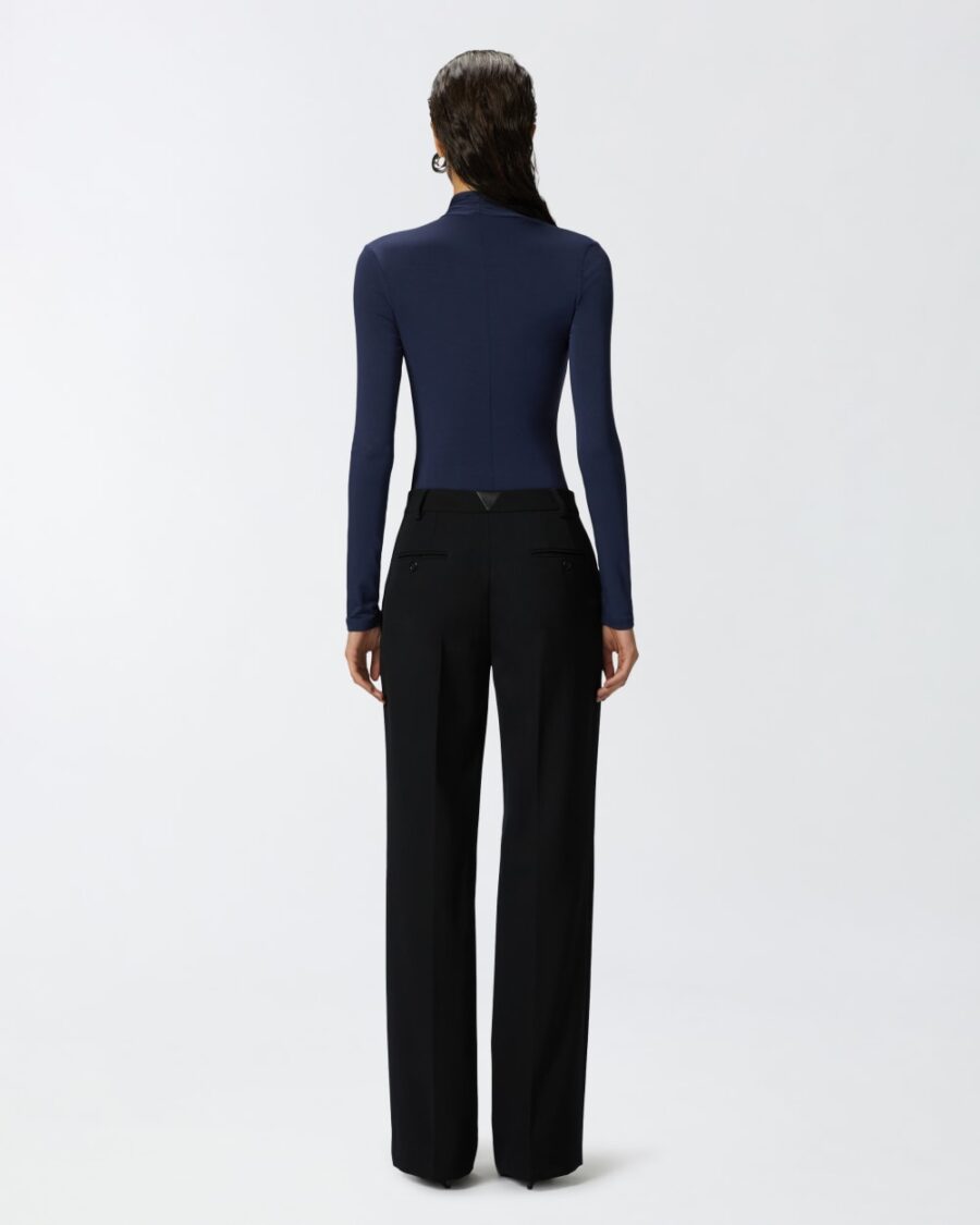 Tailored wide-leg twill trousers - Image 5
