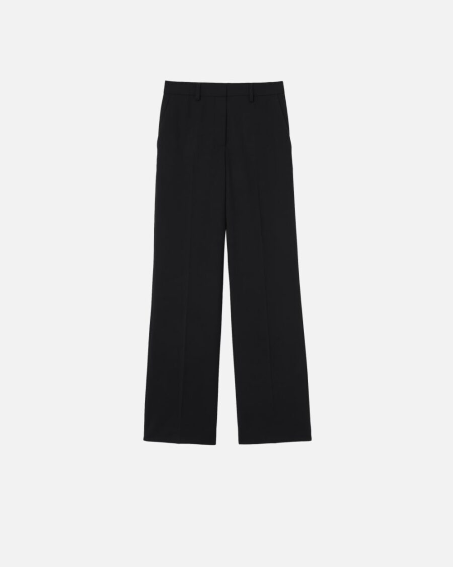 Tailored wide-leg twill trousers nero limousine