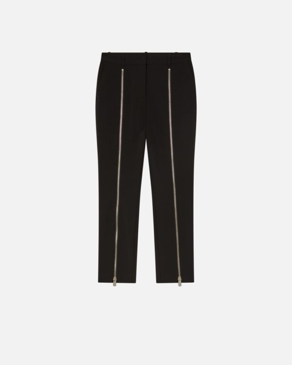 Slim-fit trousers with metal zip nero limousine